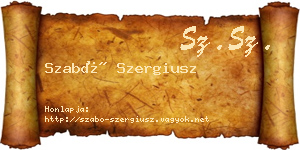 Szabó Szergiusz névjegykártya